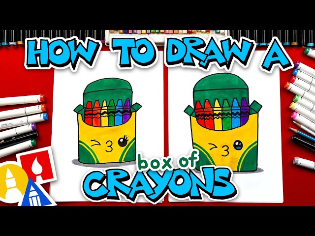 How To Draw A Funny Box Of Crayons