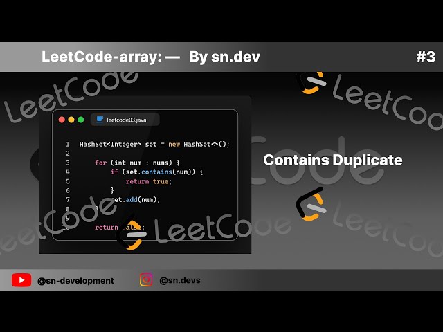 Contains Duplicate | java HashSet |