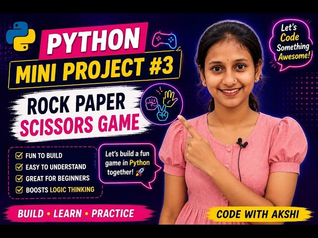 Build Rock Paper Scissors Game in Python | Python Mini Project #3 | Beginner Tutorial