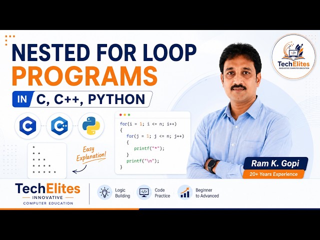 nested for loops in 3 languages
