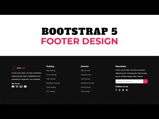 Professional Bootstrap 5 Footer Design | How to create Responsive Footer