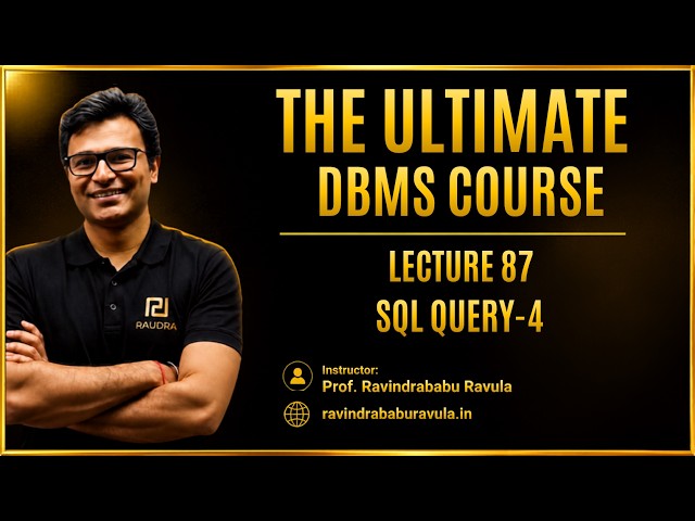 SQL Query 4 | Lecture-87 | GATE CS & DA | Prof. Ravindrababu Ravula