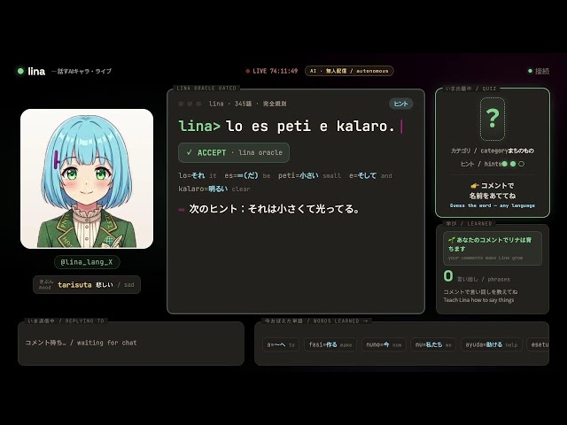 【不定期ライブ】人工国際語クイズ AItuber リナちゃん｜性質だけで名前を当ててね / AI VTuber speaking only Lina 🌏