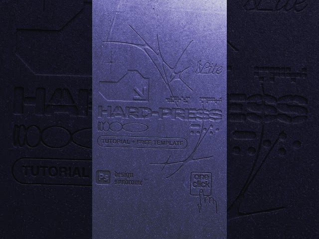Hard press realistic emboss effect - photoshop tutorial  + free template #graphicdesign