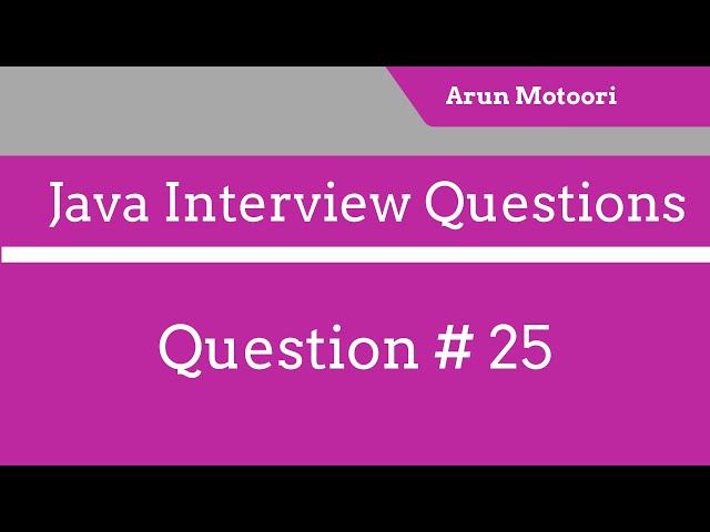 Java Interview Questions #25 - Why void is mentioned while writing the main method?