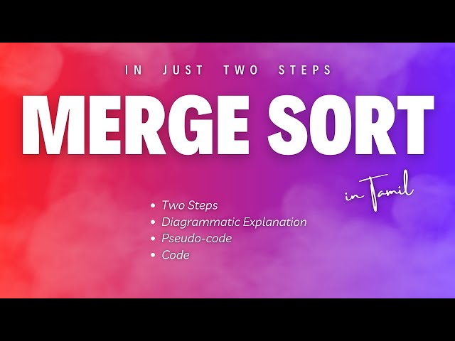 Merge Sort Explained in best way possible in Tamil #python #coding #dsa