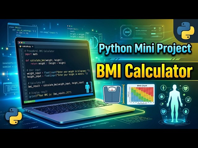 Build a BMI Calculator in Python in 4 minutes | Beginner Python Project