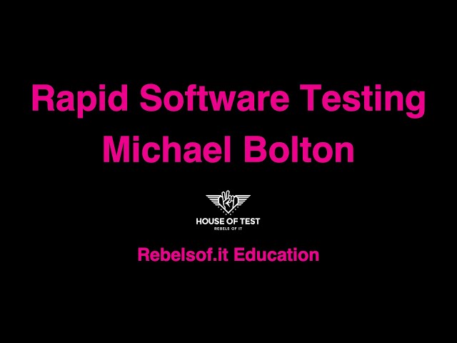 Rapid Software Testing Switzerland - Michael Bolton