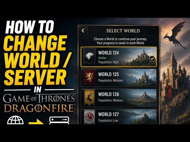How To Change World / Server In Game of Thrones: Dragonfire | Easy Tutorial Guide
