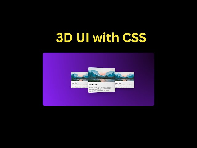 3D UI with CSS only - one line change 🔥#css #3d