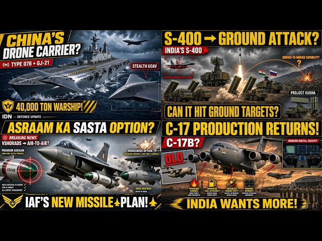 China Ka 40,000-Ton DRONE CARRIER!,India Ke Liye Kitna Bada Threat?,S-400 Se Ground Attack?