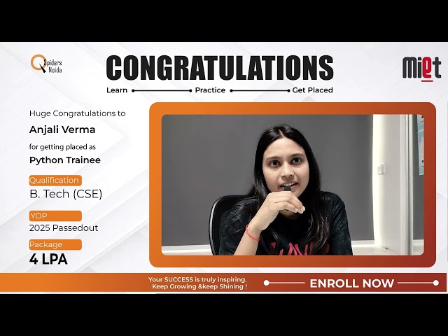 PYTHON TRAINEE || JSPIDERS NOIDA || PLACED STUDENT REVIEW