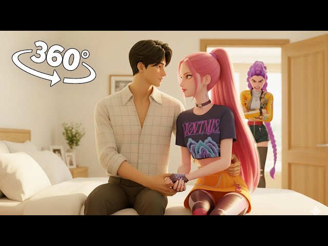 360°- Rumi Catches Jinu & Mira in Bedroom Romance | VR 8K