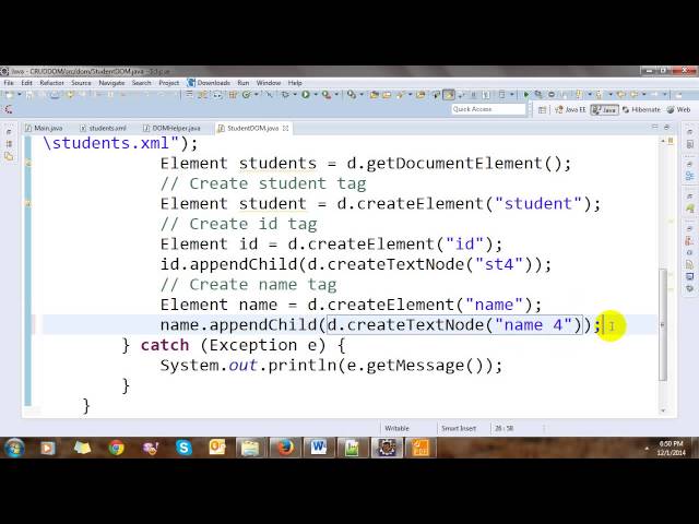 CRUD XML using Java DOM