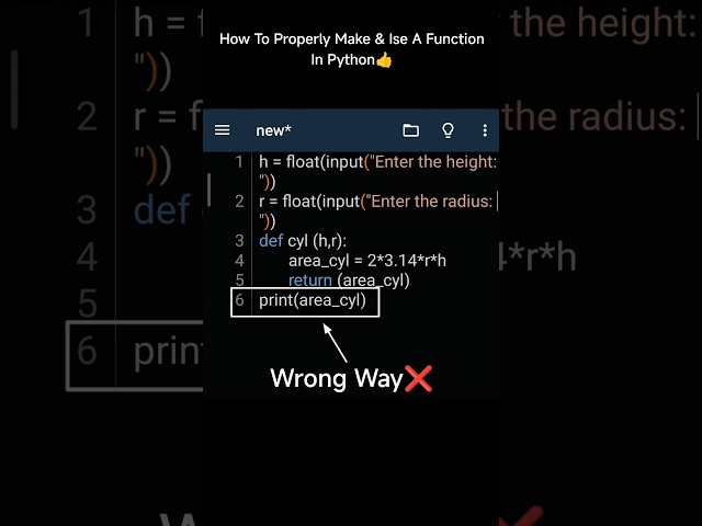 How To Properly Make & Use A Function In Python🐍 #Shorts #Python #Coding