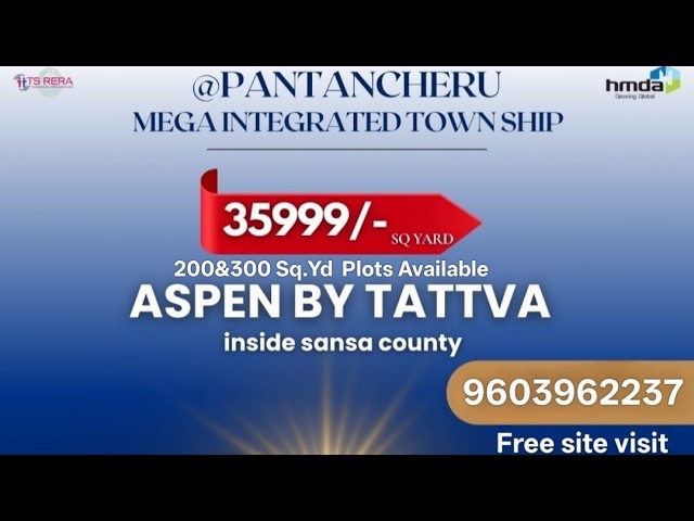 AURO REALTY AND TATTVA || SANSA COUNTY || VILLA PLOT'S PATANCHERU #hyderabad #patancheru#villaplots 