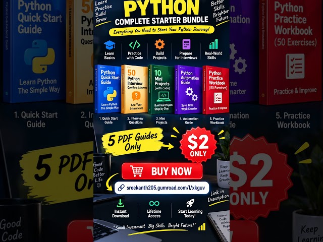 🐍 Learn Python for Just $2! | Complete Python Starter Bundle 🚀