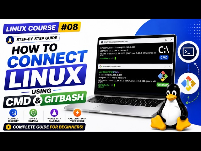 How to Connect to Linux Using CMD & Git Bash | SSH Tutorial for Beginners (2026)