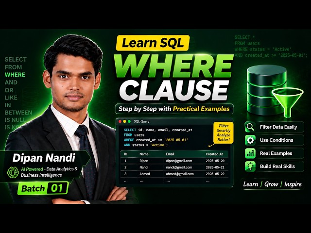 Learn SQL WHERE Clause Step by Step | MY SQL Query Writing Tutorial