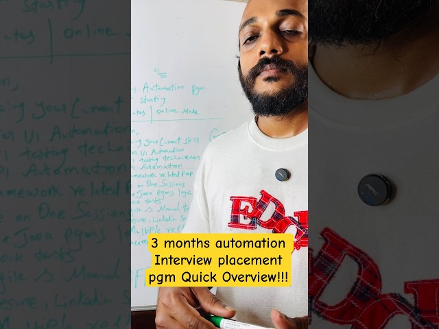 3 Months Automation SDET Program | Manual to Automation | Crack Interviews in 2026 | 📞 8075 002 174