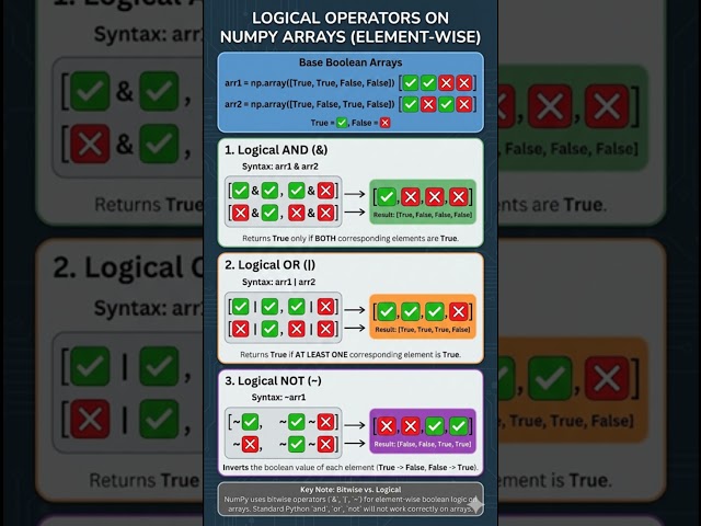 Logical Operators on NumPy Array #numpy #python #datascience #datascienceforbeginners
