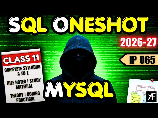Class 11 IP | SQL ( Structured Query Language ) & MySQL | UNIT 3 | Complete ONE SHOT 2026-27