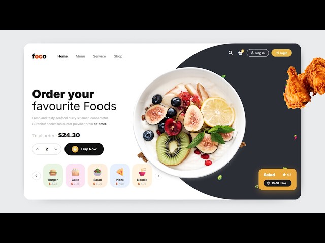Responsive Creative Restaurant Website Using HTML & CSS | Step By Step Tutorial