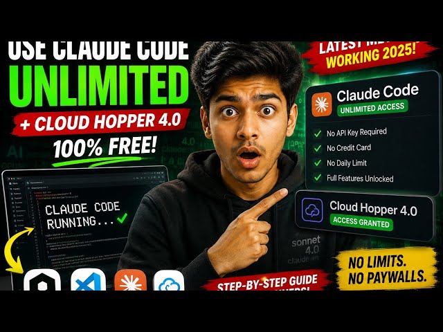 🚀 CLAUDE CODE UNLIMITED?! + CLOUD HOPPER 4.0 🔥 FULL FREE METHOD (2026  #ClaudeCode #CloudHopper
