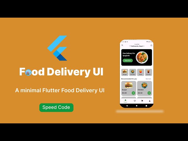 Flutter Food Delivery App UI | Minimal Design | Speed Code