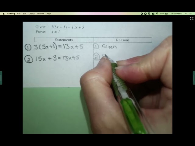 Algebraic Proofs #2