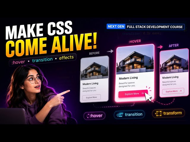 Lec 16 | Master CSS Animations: Hover Effects & Transitions Explained (Urdu/Hindi)