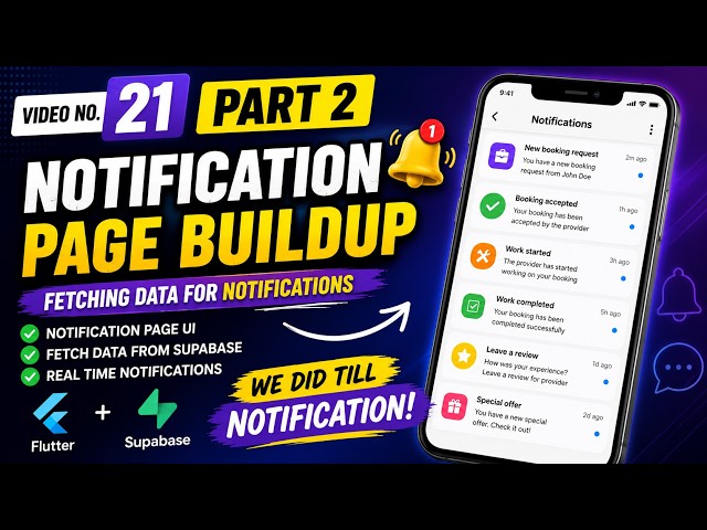 Flutter Notification Page UI + Fetch Notifications from Supabase | Part 2 | Fixora