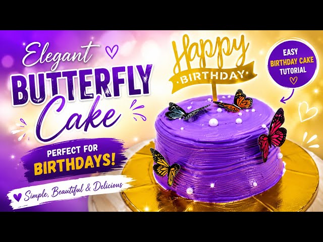 Butterfly Cake | Easy Birthday Cake Tutorial 🦋 | Beginner-Friendly cream Cake Decoration