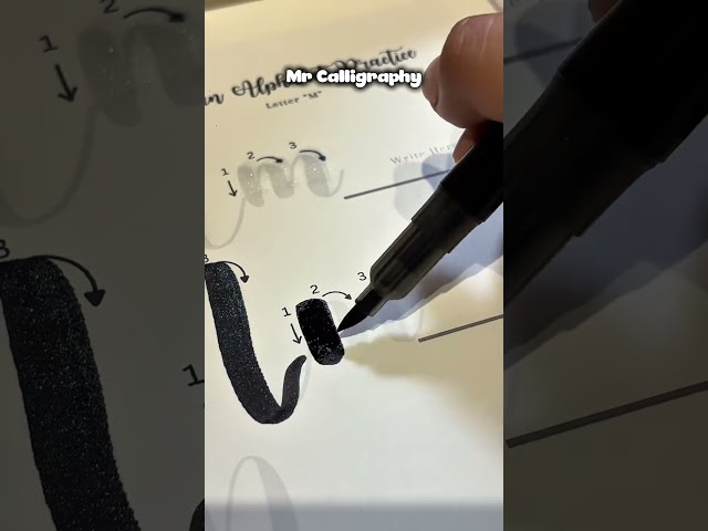 How to master the letter M with a brush pen ✍️ #calligraphy #lettering #tutorial