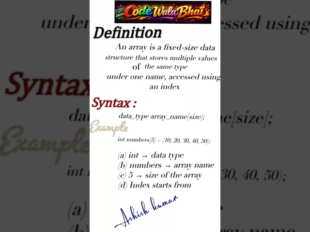 what is Array in C program**#_-_ please subscribe me bro