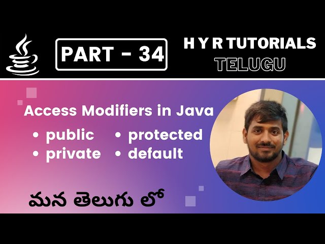 P34 - Access Modifiers in Java | Core Java | Java Programming |