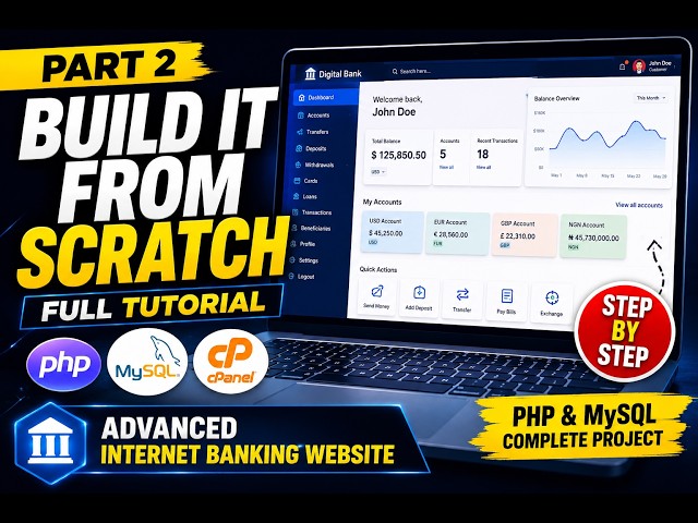 How to Build an Advanced Internet Banking Website | Full PHP & MySQL Tutorial — Part 2