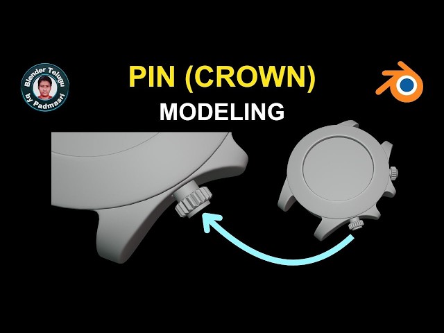 Watch Crown (Pin) Modelling - Clean Topology & Subdivision Workflow | Padmasri's Blender Tutorial