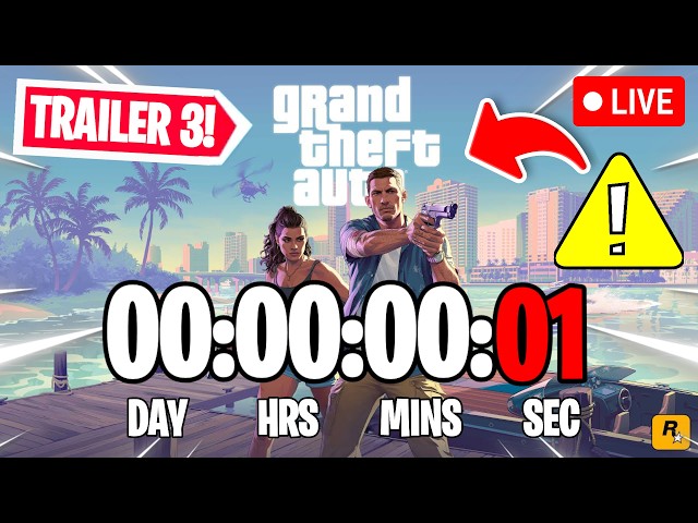 GRAND THEFT AUTO VI (GTA 6) & TRAILER 3 COUNTDOWN LIVE 🔴24/7