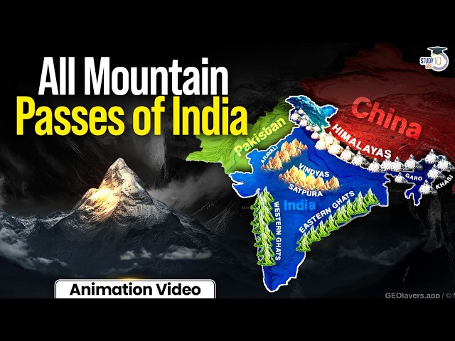 Understand All Mountain Passes of India Through Map Animation | UPSC GS | StudyIQ IAS