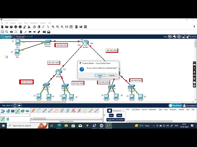 CCNA- Lab of RIP Protocol between three routers