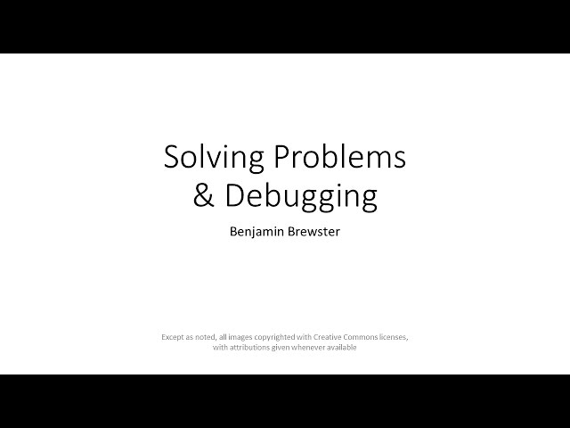 1.5 Solving Problems and Debugging