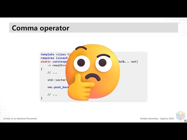 Lightning Talk: A Pack as an Optional Parameter - Braden Ganetsky - CppCon 2025