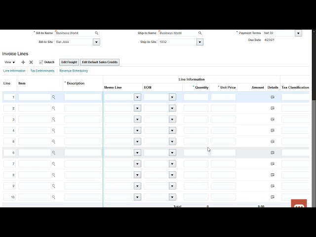 Receivables | Create a Receivables Transaction