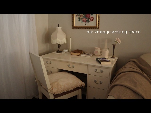 Cozy Antique/Vintage Desk Tour: Where I Create, Write, & Study (Journal Tour & Supplies, Decor)