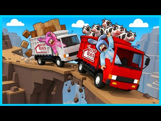 MIPAN & ZUZUZU Balapan Antar Sapi Naik Truk Kopdes Dan Lewati Jalanan Berbahaya! ROBLOX