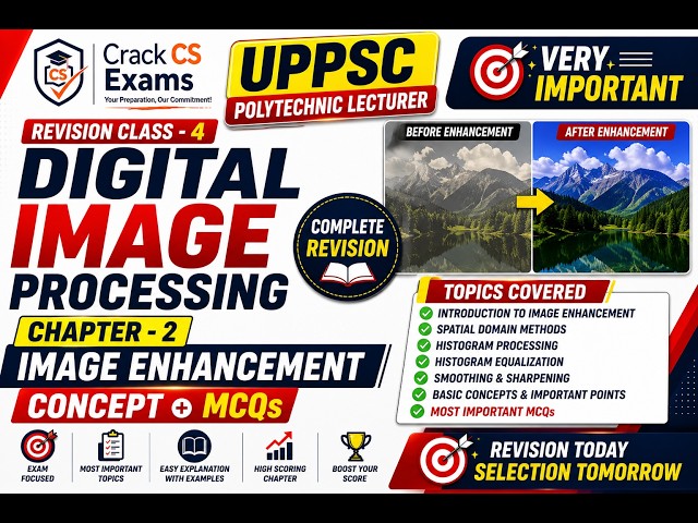 Digital Image Processing Chapter 2 Revision | Image Enhancement + MCQ  | UPPSC Polytechnic Lecturer