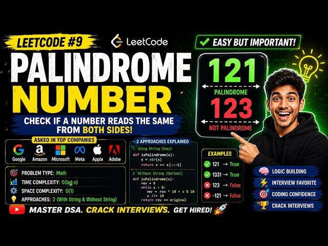 One of the Simplest Palindrome Number Solutions in Python 🔥 | LeetCode Easy Problem