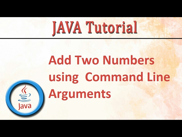 Java Add two numbers using Command Line Arguments Program