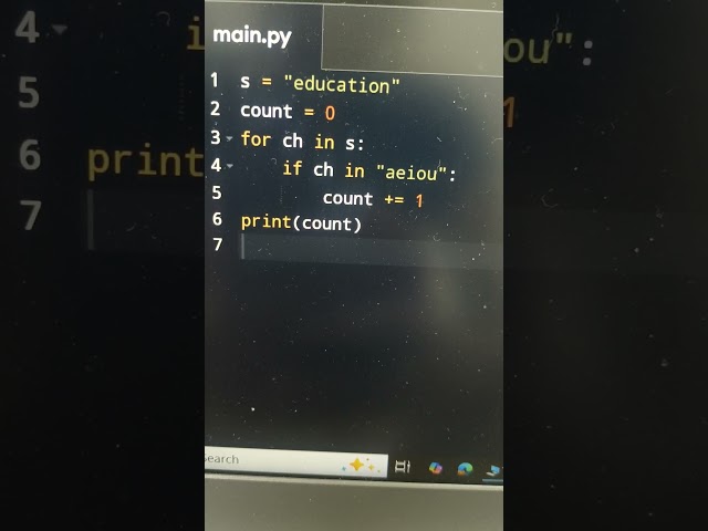 Count Vowels in a String using Python 🐍 | Easy Coding Trick #shorts